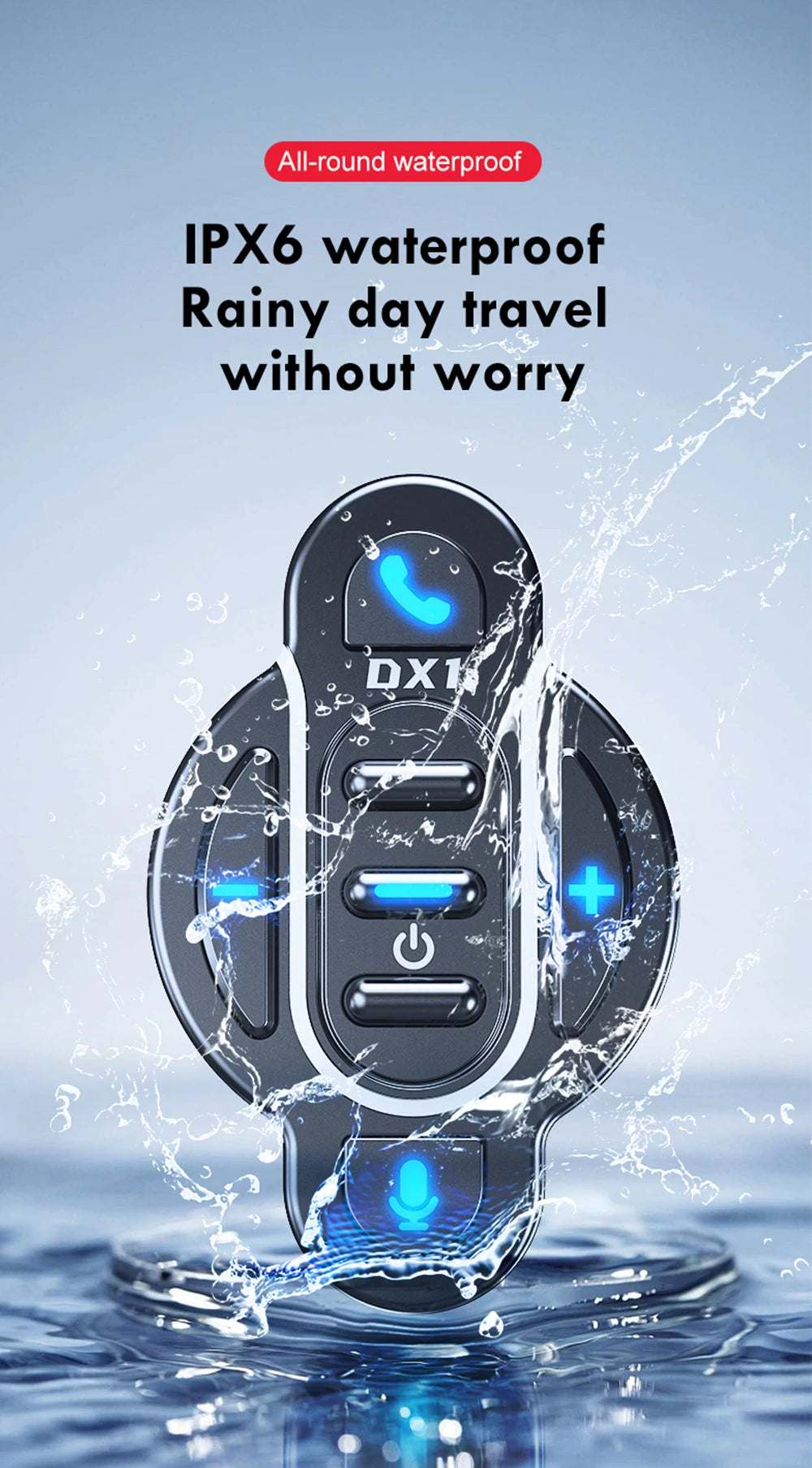 Universal Smart Bluetooth 5.4 Remote Control – Waterproof Wireless Media Controller for Helmet Earphone, Motorcycle & Bike Handlebar