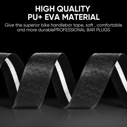 BUCKLOS Road Bike Handlebar Tape – PU Shock-Absorbing Anti-Slip Wrap with Bar End Plugs for Cycling