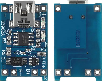 10PCS 5V 1A 18650 Lithium Battery Charging Board - TP4056 Mini/Micro USB Type-C Module with Protection