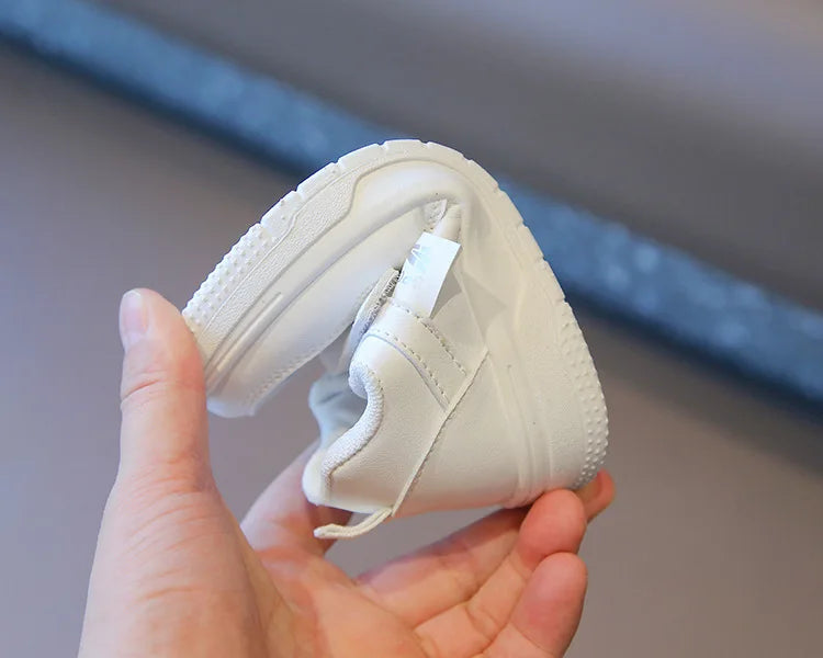 Baby & Kids Spring Autumn White Sneakers — Soft Sole Anti-Slip Casual Sport Shoes for Toddlers