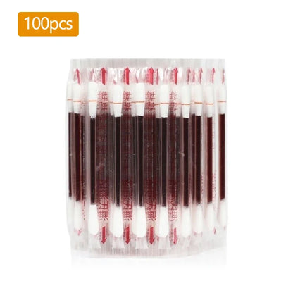 10/20/50/100-Piece Disposable Iodine Cotton Swabs – Medical Antiseptic Sticks for First Aid, Wound Care, and Outdoor Emergency Kits