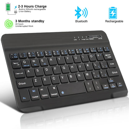 Bluetooth Wireless Mini Keyboard - Rechargeable Portable Keyboard for Laptop Tablet iPad Android iOS
