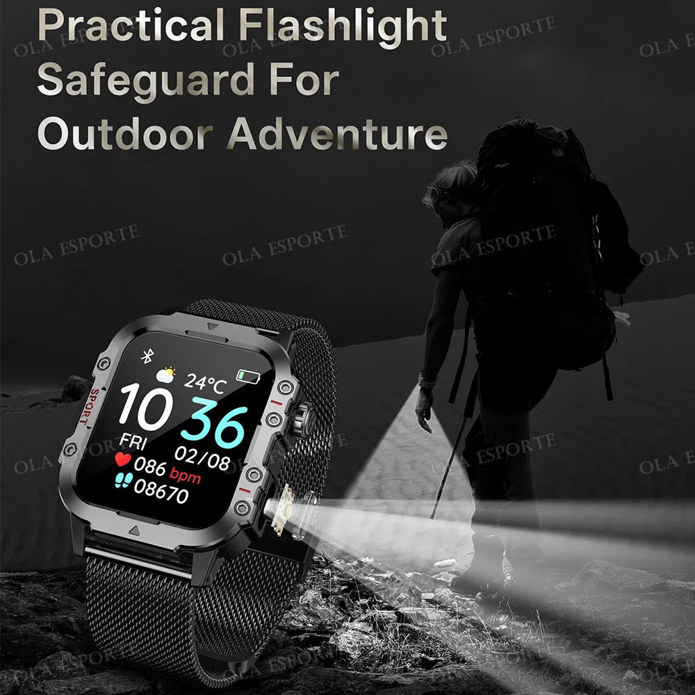 Military Smart Watch HT30 - Outdoor Sports Fitness Tracker with GPS & Bluetooth Calls