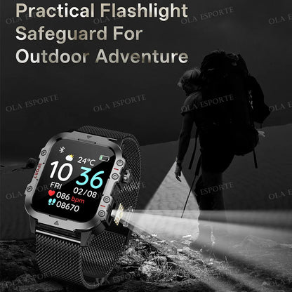 Military Smart Watch HT30 - Outdoor Sports Fitness Tracker with GPS & Bluetooth Calls