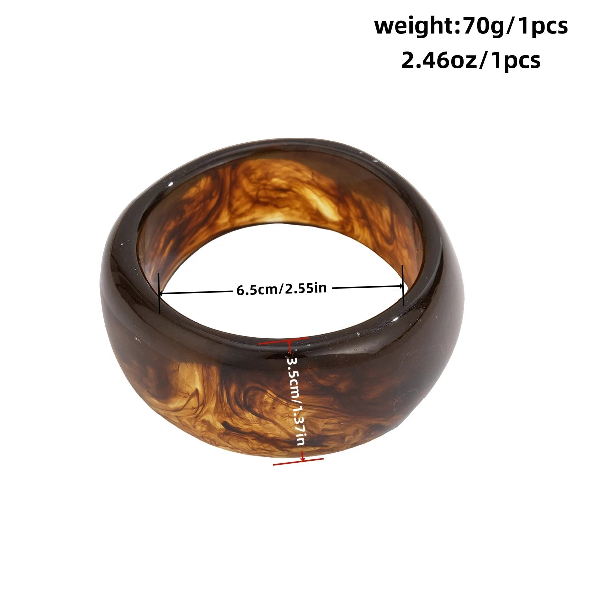 Vintage Wide Geometric Resin Beige Brown Coffee Bangles — Irregular Chunky Bracelet Jewelry Gift for Women & Girls