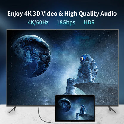 4K HDMI Cable - High-Speed 18Gbps HDMI 2.0 Cable with HDR, 3D Braided Cord, ARC Compatible for MacBook Pro 2021, UHD TV, Projector, PC
