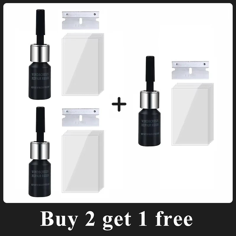 Car Glass Repair Kit – Windshield Crack & Scratch Removal Set for Cars, Trucks & Motorcycles Window Restoration Tool Kit