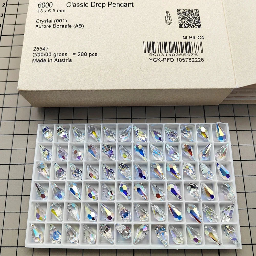 Austria Crystal Drop Pendant - Genuine 6000 Series Rhinestone Charm Bead for DIY Jewelry Making