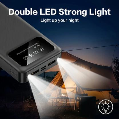 50000mAh Power Bank - Large Capacity Portable Battery Charger with LED Display USB Fast Charging for iPhone & Xiaomi
