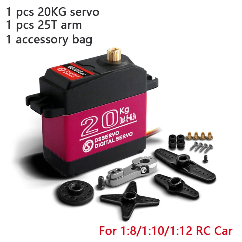 Waterproof High-Speed Digital Servo – 20kg-40kg Metal Gear RC Servo for 1/8 & 1/10 Scale Baja Cars
