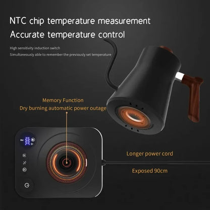900ml Smart Electric Kettle — Constant Temperature Gooseneck Pot for Hand-Brewed Coffee & Milk Powder