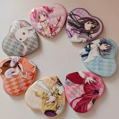 Madoka Magica Anime Cosplay Brooch - Metal Heart Backpack Pin Badge