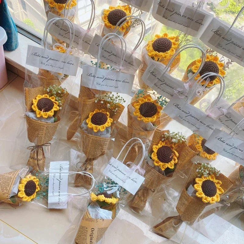 5/10PCS Transparent Flower Wrapping Bags – Gift Packaging with Handle for Weddings, Birthdays, Candy & Flower Box Decor