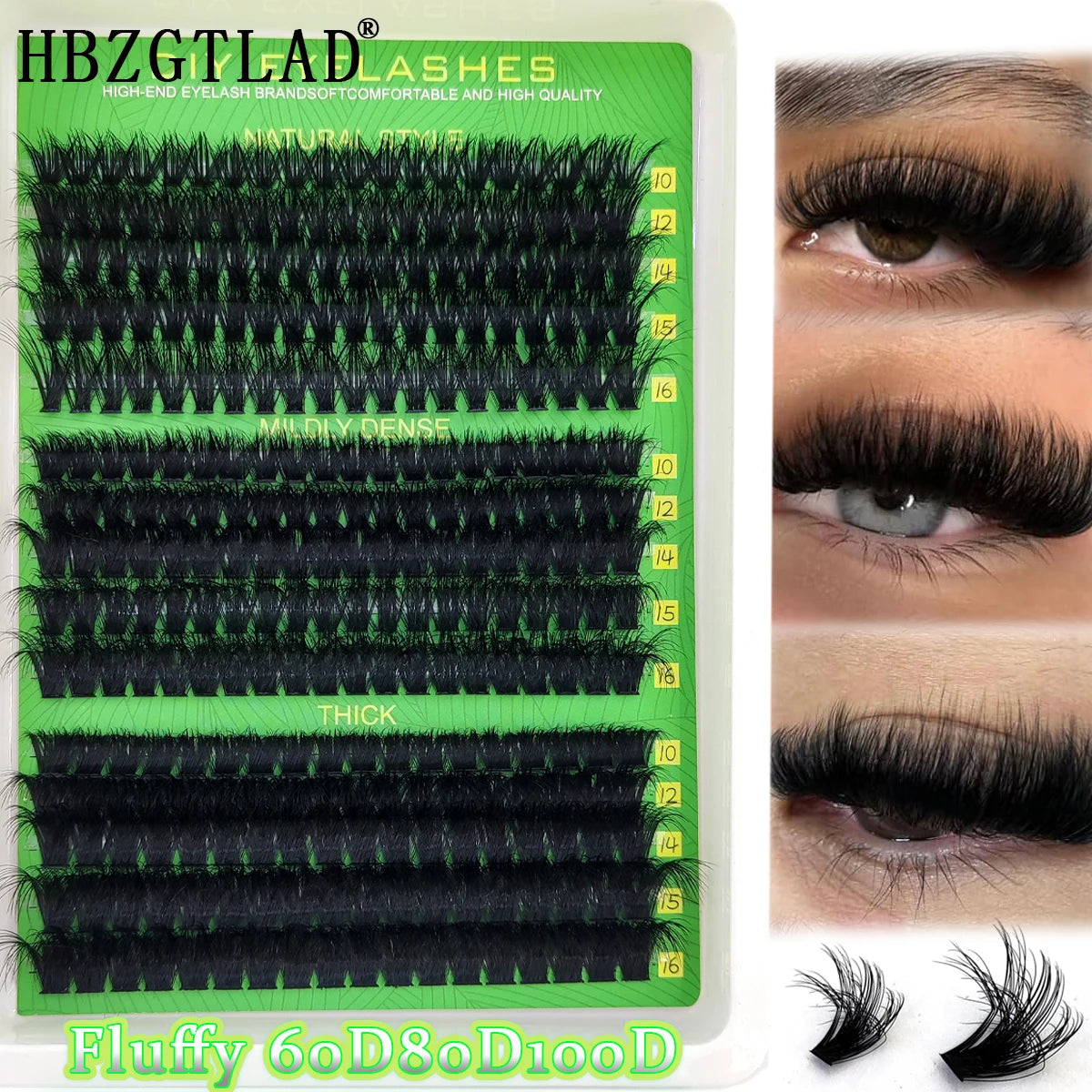 Fluffy Mink Eyelash Extensions - Handmade 5D to 200D Natural Curl Lash Clusters for Beauty Makeup Style