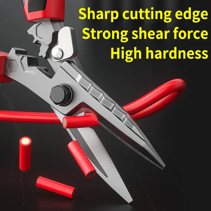 Multi-Functional Electrician Scissors - Wire Cutting, Crimping & Wrench Tool for Cable and Metal Sheets