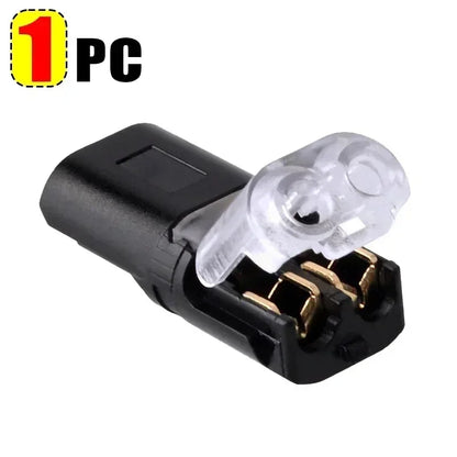 50/1PCS 2-Pin Plug-In Wire Connectors - Double-Wire Locking Buckle LED Cable Terminal Blocks