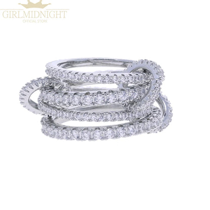 2026 Spinelli Stacking Rings - Iced Out 5A CZ Micro Pave Multi-Piece Engagement Finger Jewelry Set for Women
