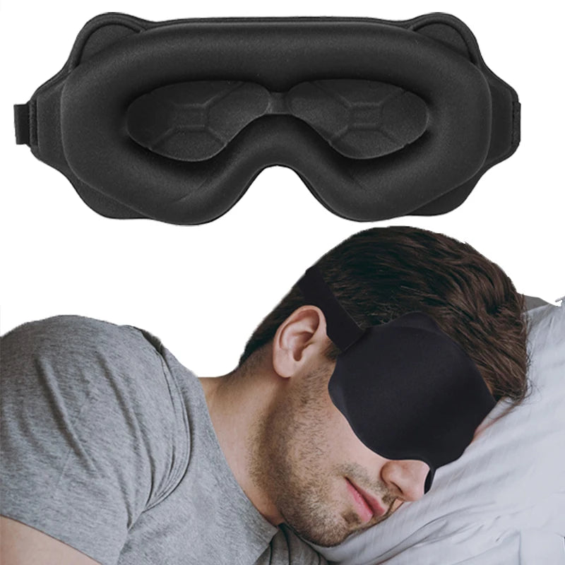 3D Sleep Mask for Eyes — Soft Travel Eye Shade, Light-Blocking Sleeping Aid, Breathable Night Eyepatch