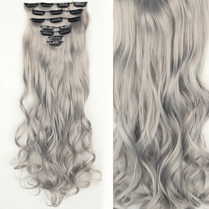 Women’s 7Pcs Hair Extensions with 16 Clips – Natural Black Straight Ombre Hairpiece