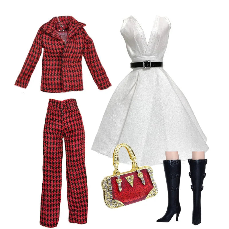 Deluxe Doll Clothes Set – Black & Red Tea Time Fashion Outfit for 11.5” Dolls