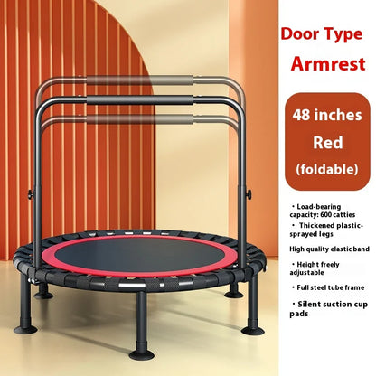 Household Indoor Trampoline – Foldable Thickened Steel Pipe Bounce Bed for Kids and Adults