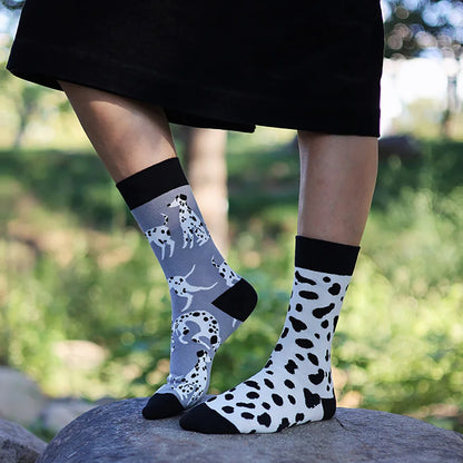 Unisex AB Tide Animal Cotton Socks – Colorful Cat, Dog, Koala, Cow Crew Socks for Men & Women, Four Seasons Gift