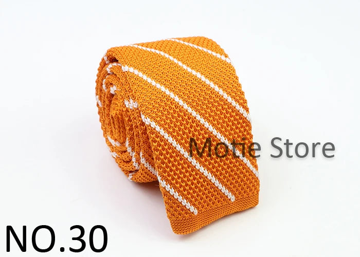 Classic Knit Neck Tie for Men — 6cm Plaid & Dots Casual Business Wedding Tie