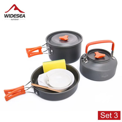 Widesea Camping Cookware Set – Lightweight Outdoor Pots & Tableware for Hiking, Picnic & Travel