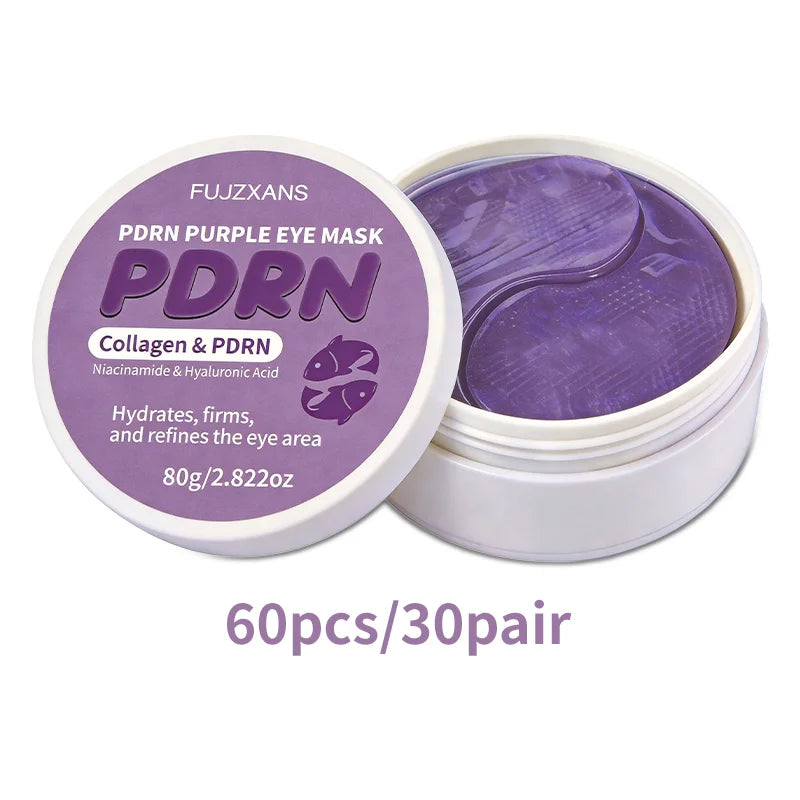 PDRN Under Eye Patches - 60 Patches (30 Pairs) with Niacinamide & Collagen for Dark Circles, Puffiness, Brightening & Hydrating Skin