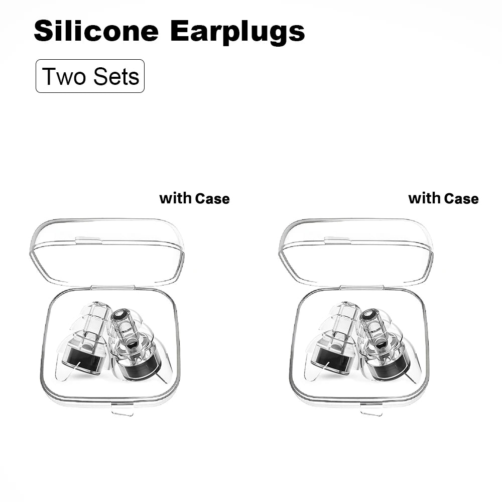 High-Fidelity Silicone Earplugs with Storage Case - Reusable Noise-Reducing Ear Plugs for Concerts, Musicians, Motorcycles, and Sound Sensitivity