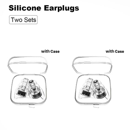 High-Fidelity Silicone Earplugs with Storage Case - Reusable Noise-Reducing Ear Plugs for Concerts, Musicians, Motorcycles, and Sound Sensitivity