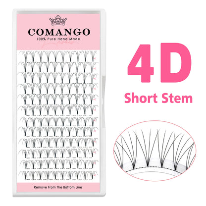 CoMango Premade Volume Fans Short Stem Russian Eyelash Extensions — 3D-10D Faux Mink Lashes Wholesale