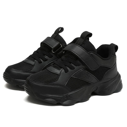Kids’ Breathable Sports Shoes – Anti-Skid Black School Walking & Running Sneakers for Boys & Girls