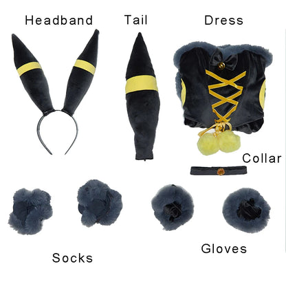 Anime Vaporeon Umbreon Sylveon Cosplay Costume - Sexy Cloak Dress Outfit for Women, Halloween & Christmas
