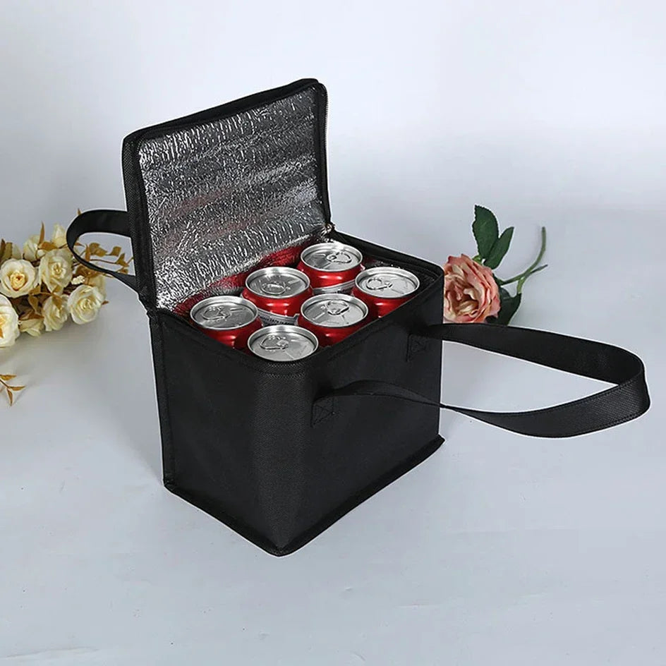 Portable Insulated Lunch Cooler Bag – Folding Thermal Food & Drink Carrier for Picnic and Beer Delivery