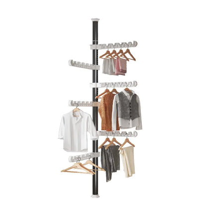 Carbon Steel Floor-to-Ceiling Drying Rack — No-Drill Expandable Clothes Hanger for Home, Bedroom & Balcony