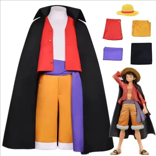 Monkey D. Luffy Wano Cosplay Costume - One Piece Onigashima Outfit for Adults
