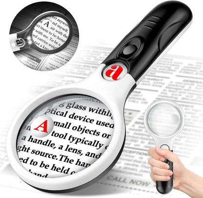 45X Professional Jewelry Loupe with LED Light – Handheld Magnifier for Coins, Stamps, Reading & Senior Use