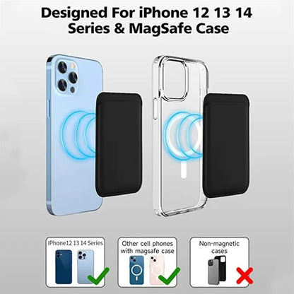 Leather MagSafe Wallet Case with Card Holder for iPhone 15 Pro Max, Compatible with iPhone 14, 13 & 12