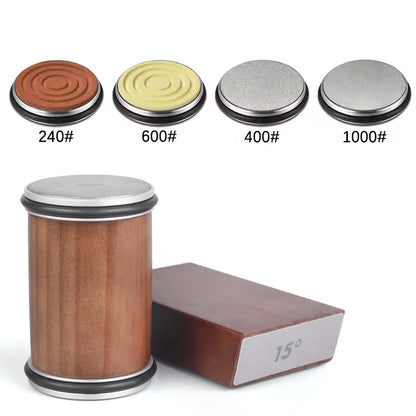 Rolling Diamond Knife Sharpener with Magnetic Holder – 15° & 20° Angle Roller Kitchen Sharpening Stone Kit