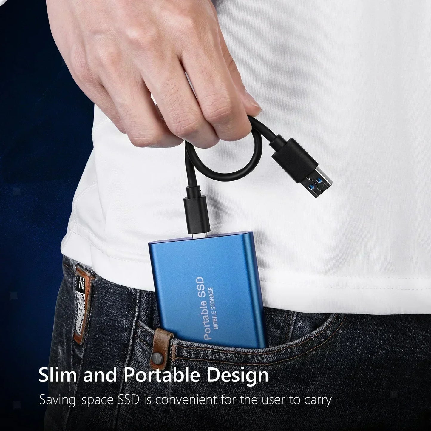Portable SSD 1TB–4TB High-Speed External Drive – USB 3.1 Type-C Solid State Hard Disk for Laptop, PC & Mac