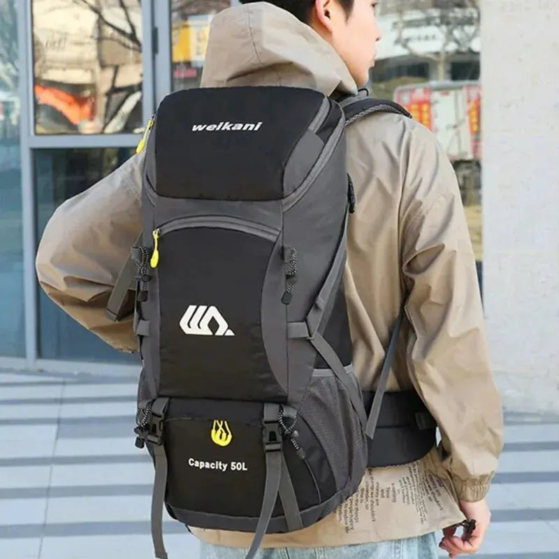 50L Large Travel Backpack: Waterproof Camping Bag for Men - Ideal for Hiking, Climbing & Outdoor Sports
