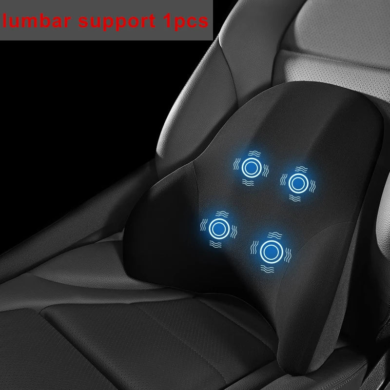 Electric Car Lumbar & Neck Massage Pillow | Single Headrest Vibration Cushion for Seat Support