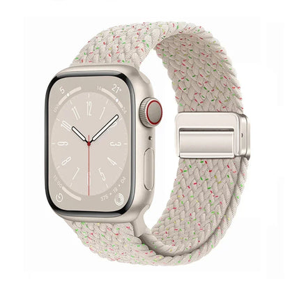 Braided Nylon Magnetic Apple Watch Band – Adjustable Sport Loop Strap for iWatch Series SE 6–10 & Ultra 2 (38mm–49mm)