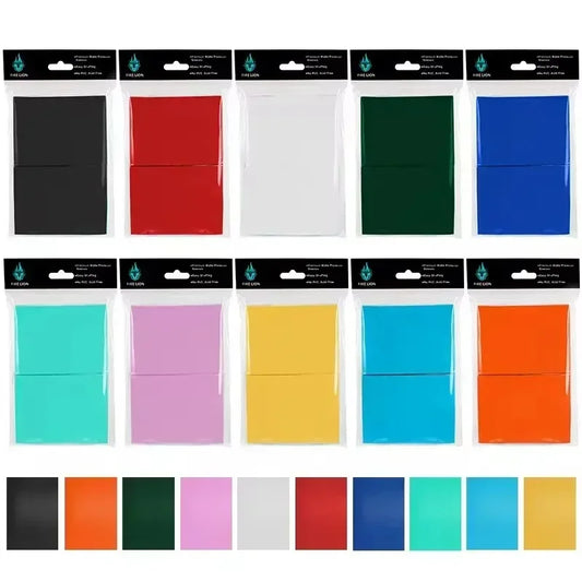 100pcs Trading Card Sleeves - 66x91mm Matte Deck Protectors for Standard Collectible Cards