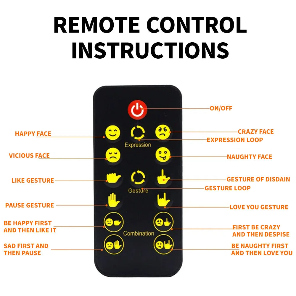 Car LED Facial Expression Light with Remote Control – Rear Window Warning & Fun Display Lamp