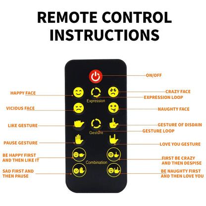 Car LED Facial Expression Light with Remote Control – Rear Window Warning & Fun Display Lamp