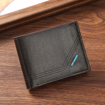 Men’s Slim Short Bifold Faux Leather Wallet – Credit Card & ID Holder Business Billfold Clutch Purse for Everyday Use