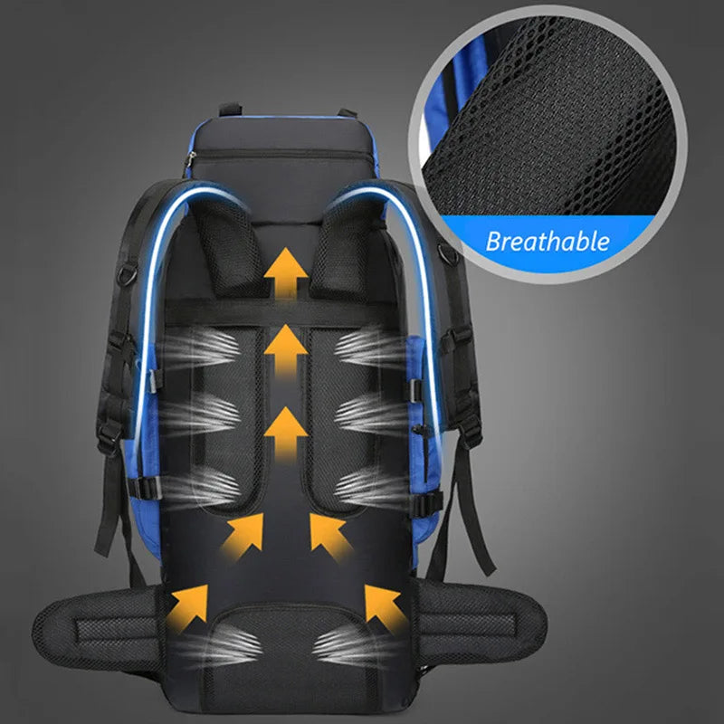 90L Waterproof Hiking Backpack – Large Capacity Trekking Rucksack for Camping, Travel & Outdoor Sports Equipment for Men