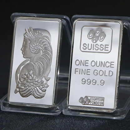 1 Troy Ounce Silver Bullion Bar Replica – Collectible Coins from Various Countries, Gift Copy